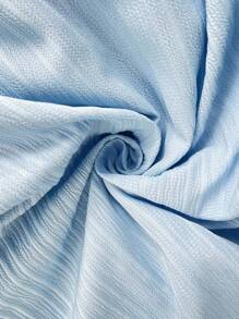 Elenzga Damen Große Größen Kleid mit V-Ausschnitt, schulterfrei mit Schleife, Taille gerafft, Perlenknöpfe, elegant und stilvoll - Verschiedenfarbig - Übersicht 7