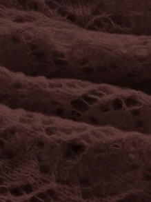 SHEIN MOD 咖啡棕色系带针织镂空喇叭袖开衫，度假开衫，波西米亚开衫，沙滩开衫，女士乡村风，春季开衫外套 - 咖啡棕 - 查看 4