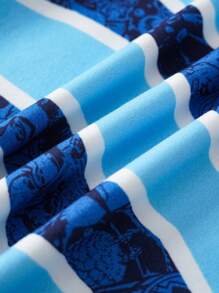 SUPERMAN X SHEIN 男童夏季休闲卡通英雄人物和徽标贴片印花短袖 T 恤 - 彩色 - 查看 6