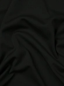 Manfinity Dauomo 男士圓領短袖T恤，顏色分割設計，適合春夏休閒穿著 - 黑色 - 查看 4