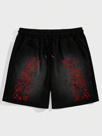 Street Life Herren Sommer Lässig Shorts mit Schnee Muster