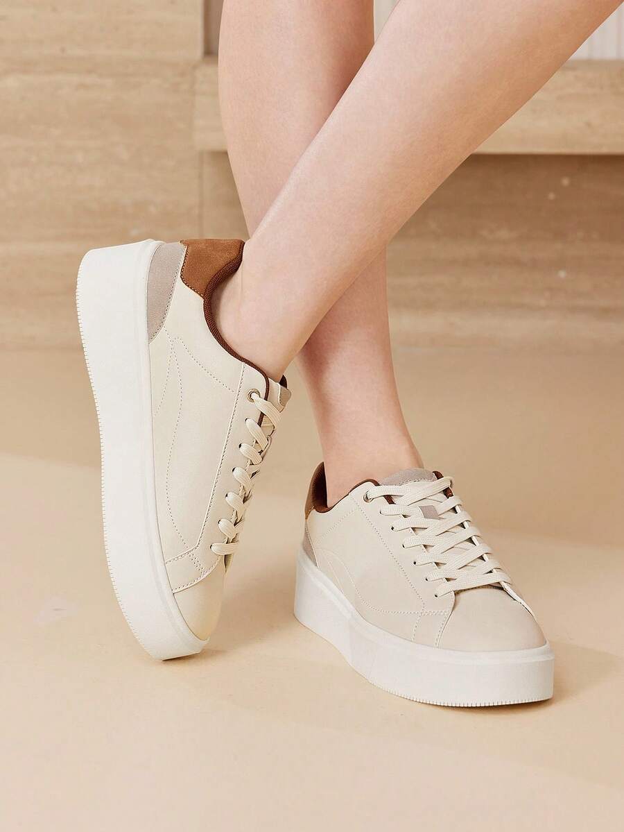 MOTF PREMIUM PU LEATHER PLATFORM CASUAL SHOES FOR CHRISTMAS - Camel - View 2