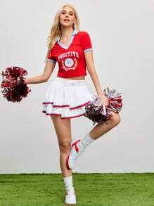 Cheerettes 休闲印花短袖女式运动Polo衫