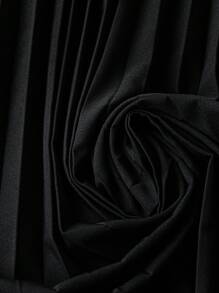 DreamSkyne Váy xếp ly sọc thanh lịch mùa hè cho nữ cỡ lớn - màu đen - Xem 8