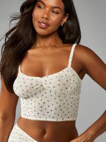 MISSGUIDED Ditsy 花卉印花睡衣套装吊带短款上衣带蕾丝花边短裤睡衣家居服睡衣春夏内衣套装 - 彩色 - 查看 4