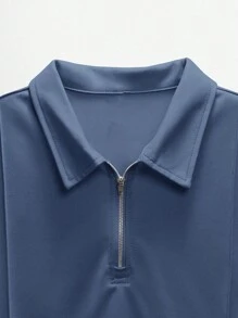 NEON BLANC Men's Letter Print Short Sleeve Casual Knitted Polo Shirt - Blue - View 3