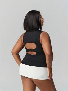 SHEIN Sports Women's Casual Versatile Outdoor Plus Size Sports T-Shirt - Black - View 2