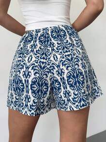 Firerie Sommer Damen eleganter Lässig Urlaubs Strand Musik Festival Muster Muster Taille Bindeband Wickelrock