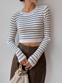 Rafferiza Y2K Chic Street Style Knit Crew Neck Fitted Pullover Sweater, Layering Top For Party Knit Pullover Fall Winter