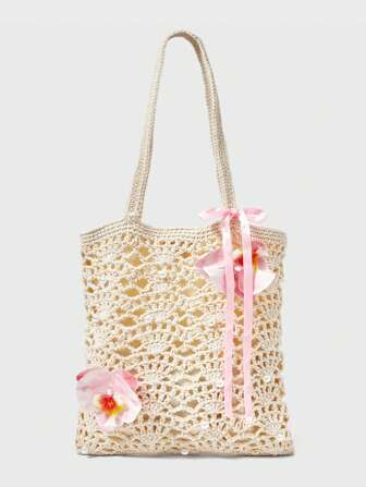 Fairycore Chic & Sweet Vacation Casual Portable Shoulder Bag For Beach