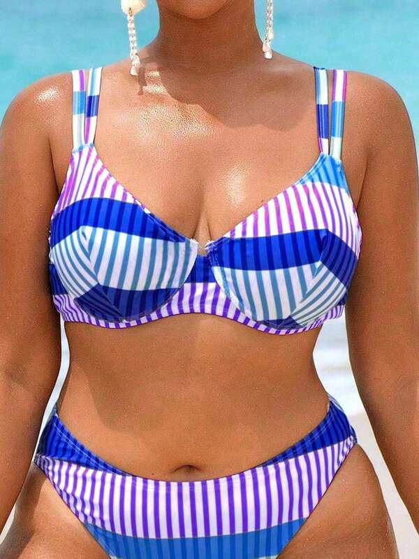 Swim Vcay بدلة سباحة من قطعة واحدة مطبوعة بتصميمات متنوعة للنساء البدينات مع حمالات صلبة