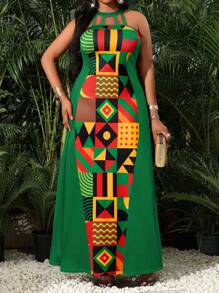 SHEIN Lady Spring And Summer Elegant Commuting Office Boho Colorful Knitted Halter Flared Long Sleeveless Plus Size Dresses Elegant Women Dresses Classy OutfitsElegant Women Dresses Classy Outfits Summer Dresses For Women Summer Outfits For Women Vacation Outfits Woman Dresses For Women Summer Dresses For Women Elegant Elegant Dresses For Women Women Summer Clothes Boho Dresses Plus Size Women Vacation Dress Beach Vacation Outfits Summer Dresses Plus Size Plus Size Summer Dresses Plus Size Summer Clothes Women Summer Dresses Summer Clothes Women Boho Women Clothing Dresses For Summer - Green - View 5