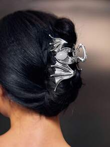 SHEIN ICON Premium Silver Metal Hair Claw Clip - Silver - View 1