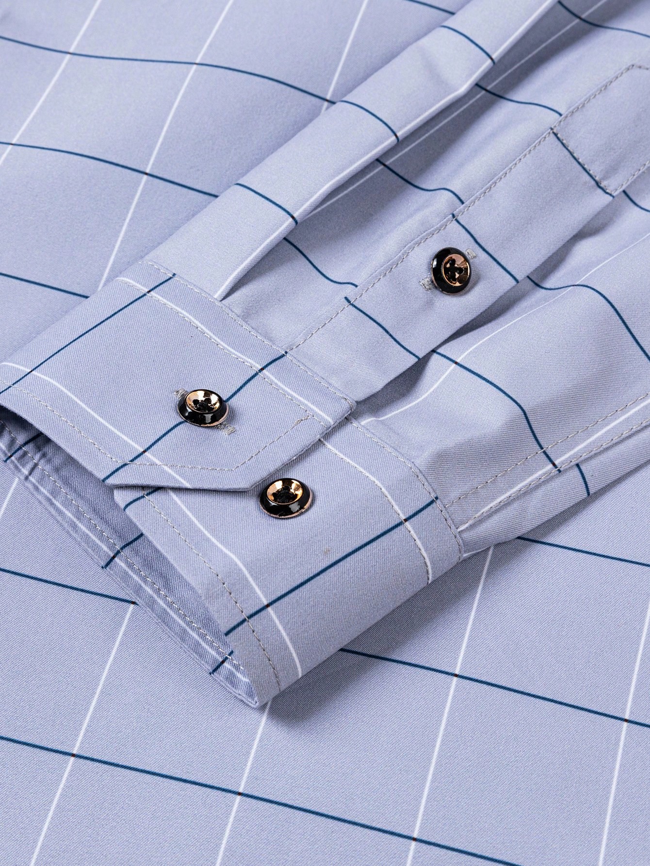 Manfinity Mode قميص رسمي كاجوال أزرق مربعات للرجال