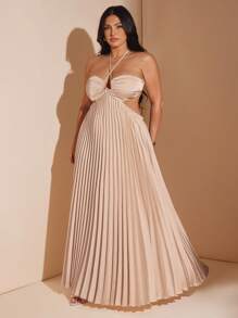 SHEIN BAE Váy satin xếp ly hở eo khoét khoét cỡ lớn mùa xuân và mùa hè cho nữ, Quần áo nữ mùa thu, Quần áo đi học, Quần áo Y2k, Trang phục đồng quê cho nữ, Quần áo cổ điển cho nữ, Trang phục lễ hội cho nữ, Váy dự tiệc cưới cong, Trang phục mùa hè cho nữ, Váy trang trọng cho nữ, Trang phục sinh nhật cho nữ, Vàng bơ - Rượu sâm banh - Xem 6