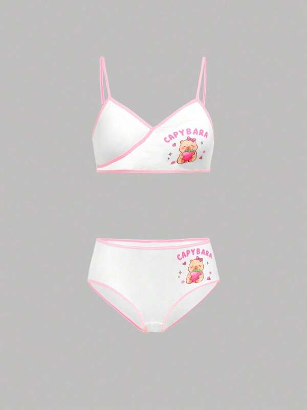 NotGurli Set de 2 bragas tipo bikini con ribete de bloques de color, ropa interior para adolescentes