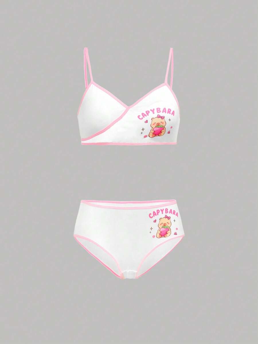 2pcs Set Colorblock Trim Bikini Panties, Teenagers Girls Underwear - Multicolor - View 1