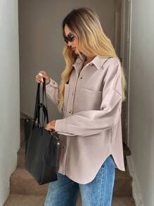 Easowa Abrigo con bolsillo y hombros caídos para otoño/invierno