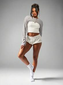 MISSGUIDED 冬季麻花针织纽扣前开衫毛衣短款披肩短款现代时尚针织衫 - 灰色 - 查看 3