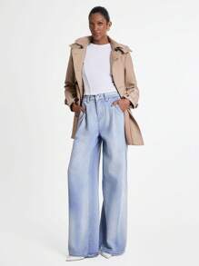 Daynim Women's Casual Wide Leg Jeans Pants Wide Leg Jeans Flared Jeans Women Jeans Bell Bottom Jeans High Waisted Jeans - Medium Wash - View 1