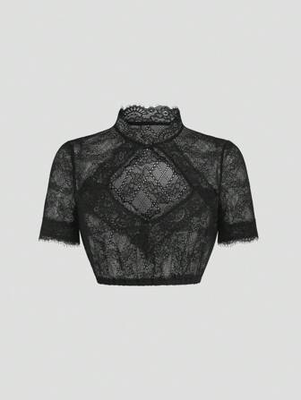 Fairmaia Elegant spetsgenomskinlig traditionell tysk blus, dirndl-topp för kvinnor, för Oktoberfest, Halloween