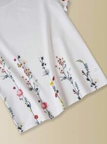 EMERY ROSE Women 2pcs/Set Printed Casual & Fashionable Daily Wear Sets - White - View 5