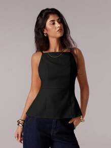 Avantive Primavera y verano Mujer Romántica/Baile de graduación/Formal/Cumpleaños/Años 90/Casual de negocios/Elegante/Vestimenta occidental/Salir/Moda/Casual/Y2k/Club/Oficina/Cóctel/Vintage/ajustado/Festival rave/Divertido/Elegante/Old Money/Ropa de calle/Vacaciones/Concierto de country/Trabajo/Modesto/Spring Break/Despedida de soltera/Concierto/Baddie/Básico/Graduación/A Line/Corto/Sin mangas Parte superior - Negro - Ver 4