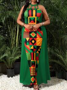 SHEIN Lady Spring And Summer Elegant Commuting Office Boho Colorful Knitted Halter Flared Long Sleeveless Plus Size Dresses Elegant Women Dresses Classy OutfitsElegant Women Dresses Classy Outfits Summer Dresses For Women Summer Outfits For Women Vacation Outfits Woman Dresses For Women Summer Dresses For Women Elegant Elegant Dresses For Women Women Summer Clothes Boho Dresses Plus Size Women Vacation Dress Beach Vacation Outfits Summer Dresses Plus Size Plus Size Summer Dresses Plus Size Summer Clothes Women Summer Dresses Summer Clothes Women Boho Women Clothing Dresses For Summer - Green - View 1