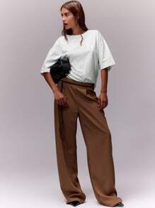 MUSERA 宽松圆领T恤，休闲度假风，可爱宽松上衣，适合秋季返校、冬季、圣诞节等各种场合，优雅百搭。