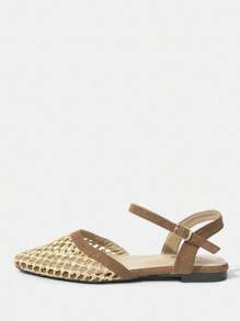 Styleloop 女士编织绳厚底坡跟凉鞋，度假风格波西米亚风复古美式西部音乐节派对厚底鞋 - 棕色 - 查看 2