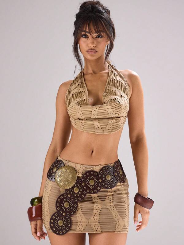 MUSERA PU genieteter runder Gürtelschnalle im Westernstil für Festivals