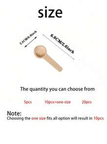 SHEIN 5件/10件/20件/30件/40件/50件木制长柄勺汤勺、咖啡勺、果酱勺、调味勺适用于家庭、咖啡馆和创意烹饪、厨房、情人节、情人节婚礼、生日 - 杏色 - 查看 5