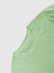 ROMWE MEN Street Life Men's Rock Character Printed Short Sleeve T-Shirt - Green - View 5