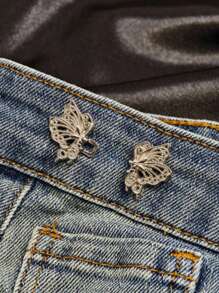 SHEIN 1pc Adjustable Butterfly Waistband Button, Detachable And Seamless, Ideal For Altering Waist Size On Jeans, No Need For Sewing Or Nailing – Waist Tool,Adjustable Butterfly Waistband Button, Detachable And Seamless, Ideal For Altering Waist Size On Jeans, No Need For Sewing Or Nailing – Waist Tool