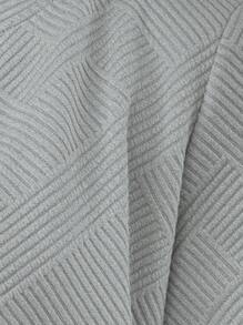 SHEIN LUNE 女士纯色时尚休闲提花针织夹克，适合秋冬季通勤 - 灰色 - 查看 7