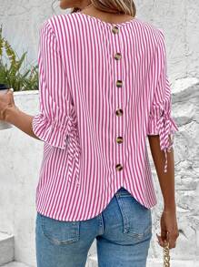 EMERY ROSE Camisa informal de botones a rayas para ir y venir de las mujeres
