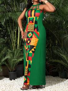 SHEIN Lady Spring And Summer Elegant Commuting Office Boho Colorful Knitted Halter Flared Long Sleeveless Plus Size Dresses Elegant Women Dresses Classy OutfitsElegant Women Dresses Classy Outfits Summer Dresses For Women Summer Outfits For Women Vacation Outfits Woman Dresses For Women Summer Dresses For Women Elegant Elegant Dresses For Women Women Summer Clothes Boho Dresses Plus Size Women Vacation Dress Beach Vacation Outfits Summer Dresses Plus Size Plus Size Summer Dresses Plus Size Summer Clothes Women Summer Dresses Summer Clothes Women Boho Women Clothing Dresses For Summer - Green - View 3