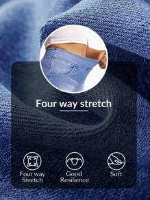 SHEIN Unity Women High Waisted Pocket Flare Casual Versatile Denim Jeans - Light Wash - View 7