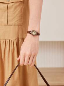 MOTF PREMIUM RHINESTONE ROMAN NUMERAL SCALE QUARTZ WATCH - Brown - View 4