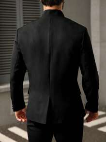 Manfinity Mode 大码男士休闲立领单排扣西装外套