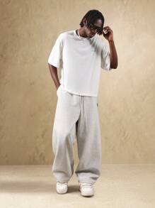 SUMWON 洛杉矶标志 T 恤休闲街头风圆领夏季上衣短袖宽松版型简约基本款设计 - 白色 - 查看 4