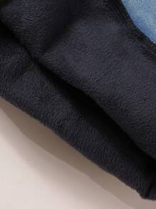 Young Boys Thickened Hoodie Thermal Lined Casual Fashion Denim Pullover Sweatshirt For Autumn & Winter - Light Wash - View 6