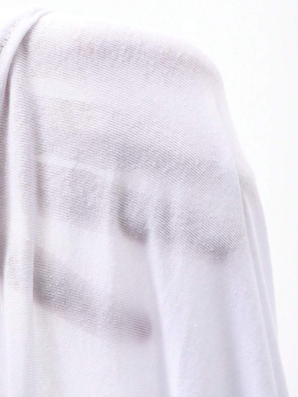 Letter Printed V-Neck Long Sleeve Drop Shoulder T-Shirt Sheer,Fall Women Clothes Cover Ups For Swimwear