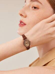 MOTF PREMIUM RHINESTONE ROMAN NUMERAL SCALE QUARTZ WATCH - Brown - View 8