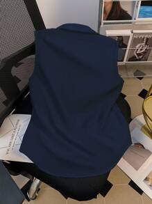 GlowEve Women Casual Sleeveless Shirt For Commuting In Summer - Navy Blue - View 2