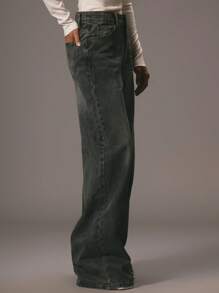 MUSERA Quần jeans cạp thấp dáng rộng kiểu thập niên 90-2000, thích hợp cho mùa xuân, phong cách đường phố, thường ngày, dễ thương, cá tính, kiểu miền Tây, mùa hè, mùa đông, đi làm, thanh lịch. - Màu Khaki - Xem 4
