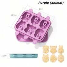 1 件硅胶冰淇淋模具，DIY 草莓葡萄动物，耐热手工冰块托盘 - 彩色 - 查看 15