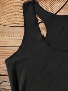 SHEIN LUNE 2pcs Plus Size Plain Casual Camisole Tops Back To School