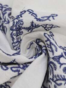 Brillora Embroidery Detail Fringe Trim Cami Top - White - View 3