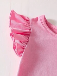 SHEIN Playful Pals Bộ 3 Áo thun cổ tròn in họa tiết sọc trái tim nhiều màu, mềm mại & giản dị, phong cách dễ thương, hàng mới về mùa xuân/hè - Nhiều màu - Xem 3